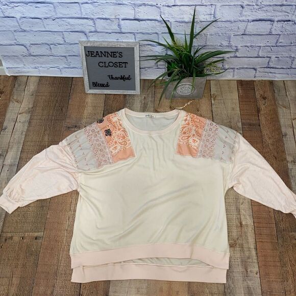 Free People Womens Feelin It Boho Patchwork T-Shirt - Picture 8 of 16